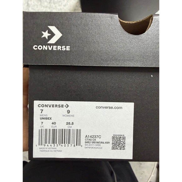Converse Chuck Taylor All Star Ox Suede Barely Grey Natural Ivory Mens 7 NEW - Picture 7 of 7